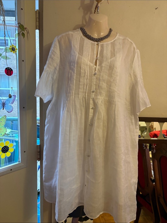 Banana Republic Dresses & Skirts - Banana Republic White Linen Pintuck Button-Front Midi Dress. Ramie. Cotton